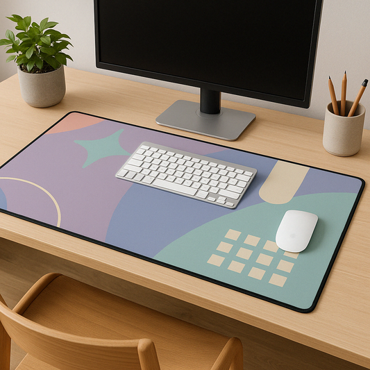 Colorful Abstract Desk Mat, Modern Office Decor, Gaming Mouse Pad, Work from Home Essentials, Gift for Students