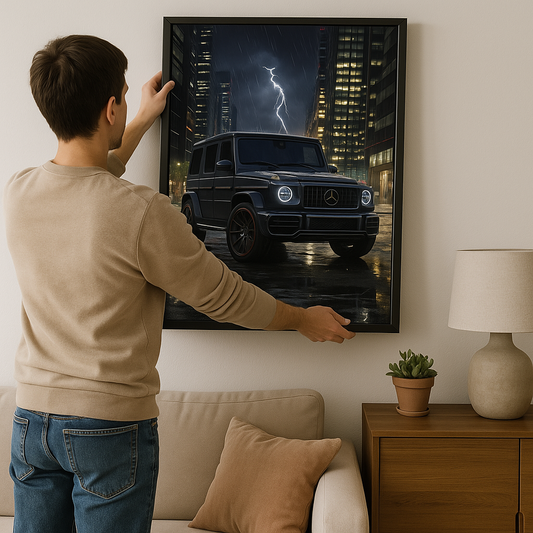 Luxury Mercedes G Wagon Framed Poster – Stormy City Aesthetic