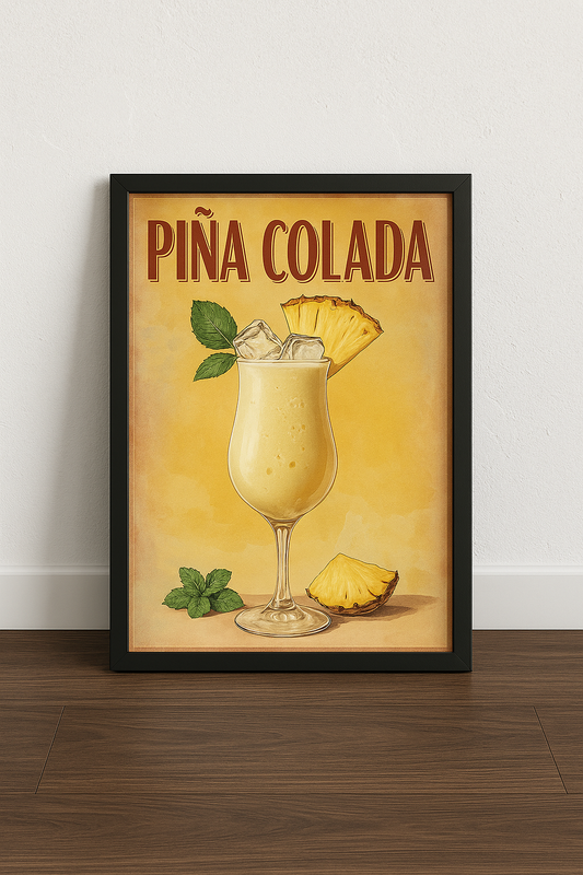 Refreshing Pina Colada Cocktail Framed Poster